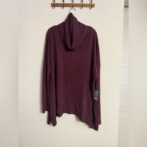 Susina Brand Women's 3X Burgundy Cowl Neck Tunic Knit Sweater Nordstrom NWT